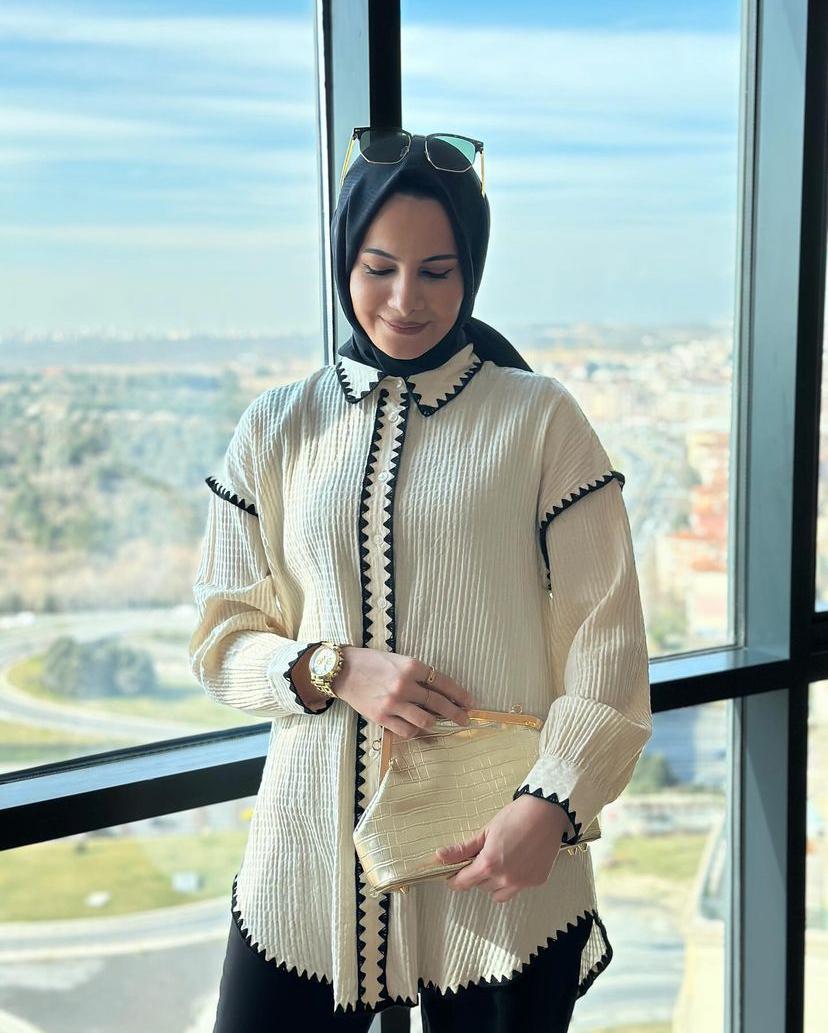 Chemise Pur Lin Brodée Main -Beige