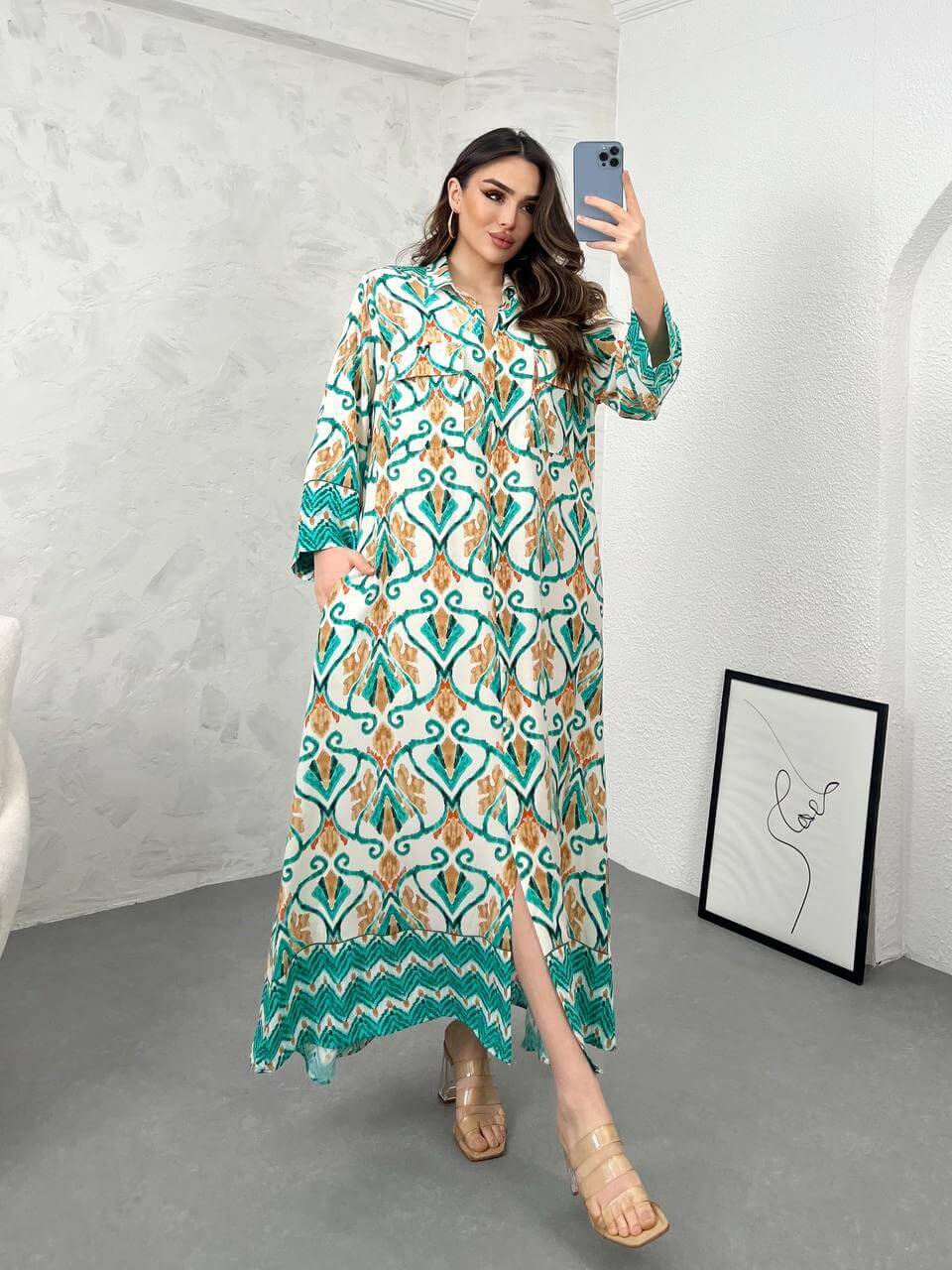 Robe Chemise d'Été en Tissu Fluide