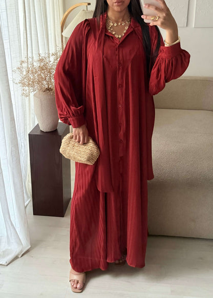 Robe cravate Damier Bordeaux