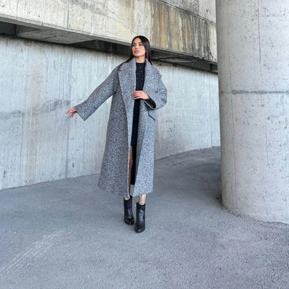 Manteau Oversize Tissé épais - Tendance Hiver 2025 - Modest et stylé - Gris